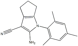 2-AMINO-1-(2,4,6-TRIMETHYL-PHENYL)-1,4,5,6-TETRAHYDRO-CYCLOPENTA[B]PYRROLE-3-CARBONITRILE 结构式