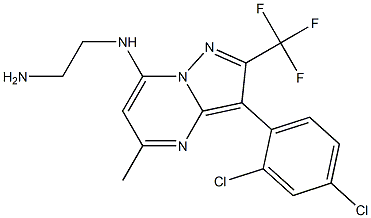 N1-[3-(2,4-DICHLORO-PHENYL)-5-METHYL-2-TRIFLUOROMETHYL-PYRAZOLO[1,5-A]PYRIMIDIN-7-YL]-ETHANE-1,2-DIAMINE Struktur