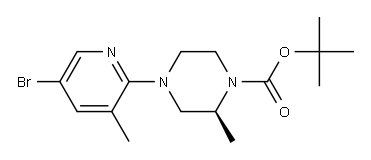 TERT-BUTYL 4-(5-BROMO-3-METHYLPYRIDIN-2-YL)-2-(S)-METHYLPIPERAZINE-1-CARBOXYLATE Structure