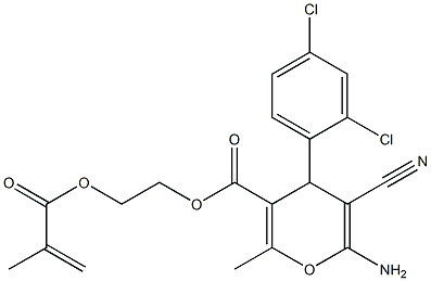 2-(methacryloyloxy)ethyl 6-amino-5-cyano-4-(2,4-dichlorophenyl)-2-methyl-4H-pyran-3-carboxylate Structure