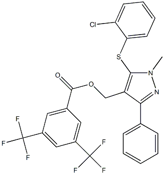  {5-[(2-chlorophenyl)sulfanyl]-1-methyl-3-phenyl-1H-pyrazol-4-yl}methyl 3,5-bis(trifluoromethyl)benzenecarboxylate
