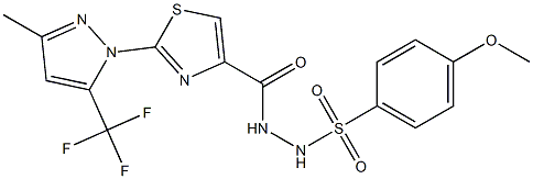 4-methoxy-N'-({2-[3-methyl-5-(trifluoromethyl)-1H-pyrazol-1-yl]-1,3-thiazol-4-yl}carbonyl)benzenesulfonohydrazide Struktur