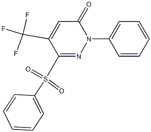 2-phenyl-6-(phenylsulfonyl)-5-(trifluoromethyl)-3(2H)-pyridazinone Structure