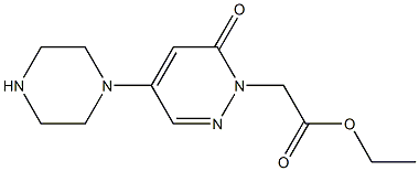 ethyl 2-[6-oxo-4-piperazino-1(6H)-pyridazinyl]acetate 化学構造式