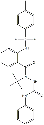 2-(tert-butyl)-2-(2-{[(4-methylphenyl)sulfonyl]amino}benzoyl)-N-phenyl-1-hydrazinecarboxamide Struktur