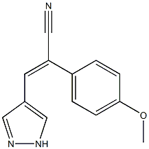 2-(4-methoxyphenyl)-3-(1H-pyrazol-4-yl)acrylonitrile Struktur