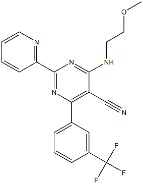 4-[(2-methoxyethyl)amino]-2-(2-pyridinyl)-6-[3-(trifluoromethyl)phenyl]-5-pyrimidinecarbonitrile