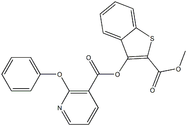2-(methoxycarbonyl)benzo[b]thiophen-3-yl 2-phenoxynicotinate Struktur