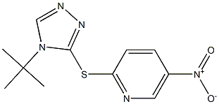 2-{[4-(tert-butyl)-4H-1,2,4-triazol-3-yl]thio}-5-nitropyridine Struktur
