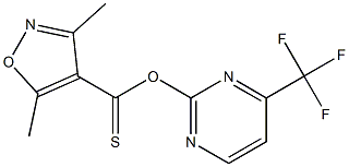 4-(trifluoromethyl)pyrimidin-2-yl 3,5-dimethylisoxazole-4-carbothioate Structure