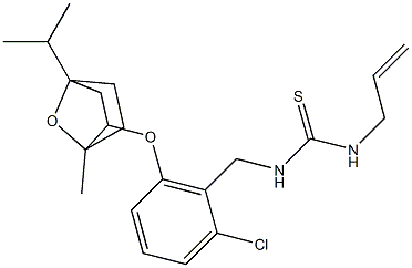 N-allyl-N'-{2-chloro-6-[(4-isopropyl-1-methyl-7-oxabicyclo[2.2.1]hept-2-yl)oxy]benzyl}thiourea Structure