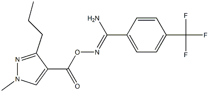 O1-[(1-methyl-3-propyl-1H-pyrazol-4-yl)carbonyl]-4-(trifluoromethyl)benzene-1-carbohydroximamide Structure