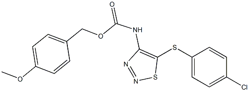 4-methoxybenzyl N-{5-[(4-chlorophenyl)sulfanyl]-1,2,3-thiadiazol-4-yl}carbamate Struktur