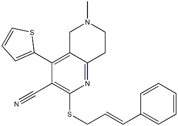 6-methyl-2-{[(E)-3-phenyl-2-propenyl]sulfanyl}-4-(2-thienyl)-5,6,7,8-tetrahydro[1,6]naphthyridine-3-carbonitrile