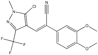 (Z)-3-[5-chloro-1-methyl-3-(trifluoromethyl)-1H-pyrazol-4-yl]-2-(3,4-dimethoxyphenyl)-2-propenenitrile