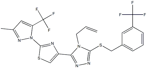  4-allyl-3-{2-[3-methyl-5-(trifluoromethyl)-1H-pyrazol-1-yl]-1,3-thiazol-4-yl}-5-{[3-(trifluoromethyl)benzyl]sulfanyl}-4H-1,2,4-triazole