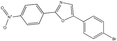 2-(4-ニトロフェニル)-5-(4-ブロモフェニル)オキサゾール 化学構造式