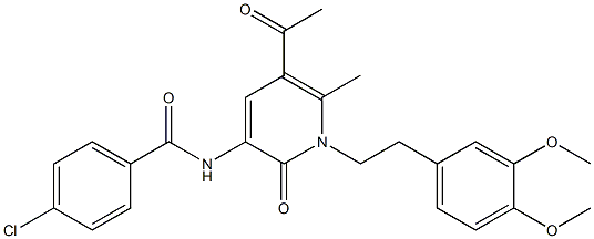  N-[5-acetyl-1-(3,4-dimethoxyphenethyl)-6-methyl-2-oxo-1,2-dihydro-3-pyridinyl]-4-chlorobenzenecarboxamide