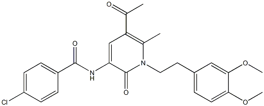 N-[5-acetyl-1-(3,4-dimethoxyphenethyl)-6-methyl-2-oxo-1,2-dihydro-3-pyridinyl]-4-chlorobenzenecarboxamide