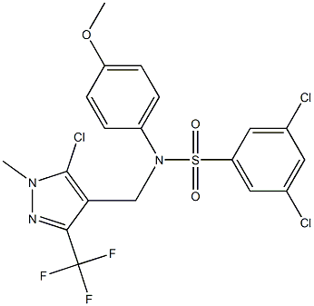 3,5-dichloro-N-{[5-chloro-1-methyl-3-(trifluoromethyl)-1H-pyrazol-4-yl]methyl}-N-(4-methoxyphenyl)benzenesulfonamide Structure