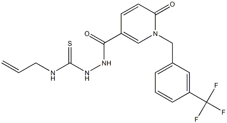N-allyl-2-({6-oxo-1-[3-(trifluoromethyl)benzyl]-1,6-dihydro-3-pyridinyl}carbonyl)-1-hydrazinecarbothioamide Structure