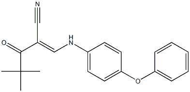 (E)-2-(2,2-dimethylpropanoyl)-3-(4-phenoxyanilino)-2-propenenitrile Structure