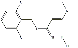 2,6-dichlorobenzyl 3-(dimethylamino)prop-2-enimidothioate hydrochloride Structure