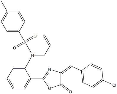 N1-allyl-N1-{2-[4-(4-chlorobenzylidene)-5-oxo-4,5-dihydro-1,3-oxazol-2-yl]phenyl}-4-methylbenzene-1-sulfonamide 化学構造式