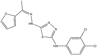 1-(2-furyl)-1-ethanone N-[5-(3,4-dichloroanilino)-1,3,4-thiadiazol-2-yl]hydrazone,,结构式