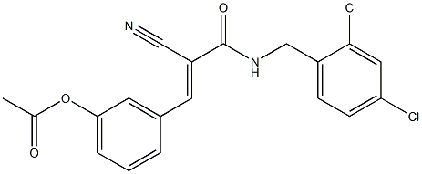 3-{(E)-2-cyano-3-[(2,4-dichlorobenzyl)amino]-3-oxo-1-propenyl}phenyl acetate Struktur
