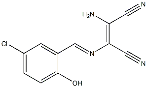 (Z)-2-amino-3-{[(E)-(5-chloro-2-hydroxyphenyl)methylidene]amino}-2-butenedinitrile Structure