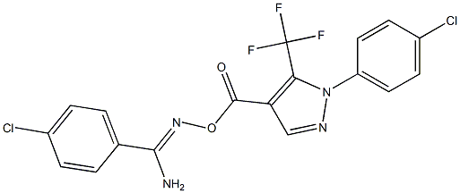 O1-{[1-(4-chlorophenyl)-5-(trifluoromethyl)-1H-pyrazol-4-yl]carbonyl}-4-chlorobenzene-1-carbohydroximamide 化学構造式