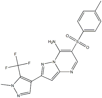 6-[(4-methylphenyl)sulfonyl]-2-[1-methyl-5-(trifluoromethyl)-1H-pyrazol-4-yl]pyrazolo[1,5-a]pyrimidin-7-ylamine