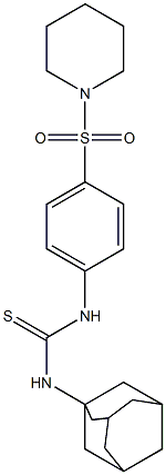 N-(1-adamantyl)-N'-[4-(piperidinosulfonyl)phenyl]thiourea Structure
