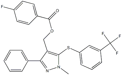 (1-methyl-3-phenyl-5-{[3-(trifluoromethyl)phenyl]sulfanyl}-1H-pyrazol-4-yl)methyl 4-fluorobenzenecarboxylate