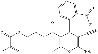 2-(methacryloyloxy)ethyl 6-amino-5-cyano-2-methyl-4-(2-nitrophenyl)-4H-pyran-3-carboxylate Struktur