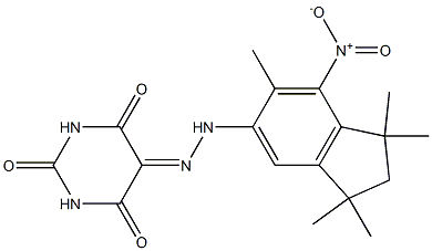 5-[2-(1,1,3,3,6-pentamethyl-7-nitro-2,3-dihydro-1H-inden-5-yl)hydrazono]hexahydropyrimidine-2,4,6-trione