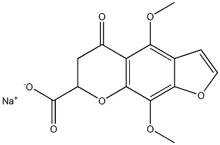 sodium 4,9-dimethoxy-5-oxo-6,7-dihydro-5H-furo[3,2-g]chromene-7-carboxylate Struktur
