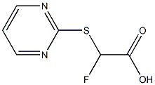 2-fluoro-2-(2-pyrimidinylsulfanyl)acetic acid Struktur