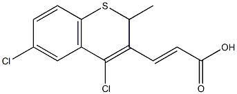 (2E)-3-(4,6-dichloro-2-methyl-2H-thiochromen-3-yl)acrylic acid Structure