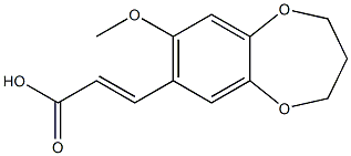 (E)-3-(3,4-dihydro-7-methoxy-2H-benzo[b][1,4]dioxepin-8-yl)acrylic acid Structure