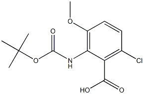 2-(tert-butoxycarbonylamino)-6-chloro-3-methoxybenzoic acid Structure
