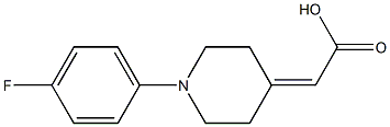 2-(1-(4-fluorophenyl)piperidin-4-ylidene)acetic acid 结构式