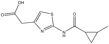 (2-{[(2-methylcyclopropyl)carbonyl]amino}-1,3-thiazol-4-yl)acetic acid Structure
