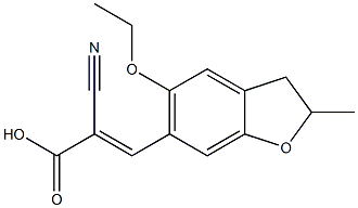 (2E)-2-cyano-3-(5-ethoxy-2-methyl-2,3-dihydro-1-benzofuran-6-yl)acrylic acid Struktur