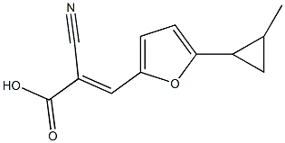 (2E)-2-cyano-3-[5-(2-methylcyclopropyl)-2-furyl]acrylic acid Structure