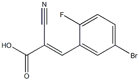 (2E)-3-(5-bromo-2-fluorophenyl)-2-cyanoacrylic acid 化学構造式