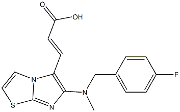 (2E)-3-{6-[(4-fluorobenzyl)(methyl)amino]imidazo[2,1-b][1,3]thiazol-5-yl}acrylic acid Structure