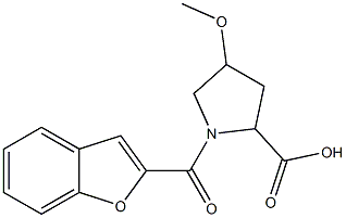 1-(1-benzofuran-2-ylcarbonyl)-4-methoxypyrrolidine-2-carboxylic acid Structure
