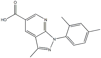 1-(2,4-dimethylphenyl)-3-methyl-1H-pyrazolo[3,4-b]pyridine-5-carboxylic acid,,结构式